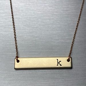 Zales “k” Engraved gold necklace